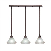 3 Light Linear Pendalier With Hang Straight Swivels Shown In Bronze Finish With 7