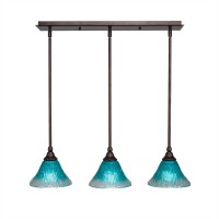 3 Light Linear Pendalier With Hang Straight Swivels Shown In Bronze Finish With 7