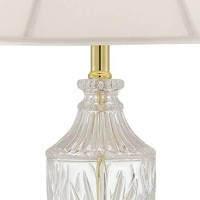 Regency Hill Traditional Glam Style Table Lamp 265 High Cut Glass Urn Brass Gold Metal Clear White Cream Bell Glass Shade Decor For Living Room Bedroom House Bedside Nightstand Home