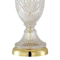 Regency Hill Traditional Glam Style Table Lamp 265 High Cut Glass Urn Brass Gold Metal Clear White Cream Bell Glass Shade Decor For Living Room Bedroom House Bedside Nightstand Home