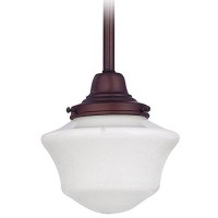 6-Inch Retro Style Schoolhouse Mini-Pendant Light In Bronze Finish