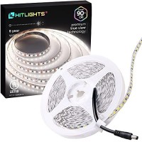 Hitlights Cool White Led Strip Lights, Ul-Listed Premium High Density 16.4Ft, 600Led, 5000K, 48W, Cri 91.5, 900Lumen/M 12V Dc Led Tape Lights For Kitchen, Under Cabinet Decoration