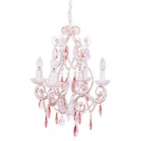 Tadpoles Mini 4-Bulb Vintage Chandelier - Pink Sapphire | 14