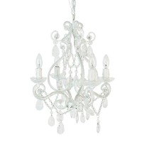 Tadpoles Mini 4-Bulb Vintage Chandelier - White Diamond | 14