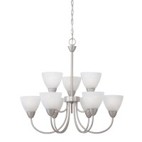 Tia Chandelier Matte Nickel 9X60W