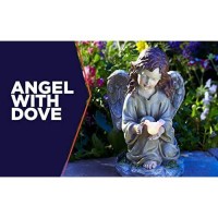 Moonrays Solar Led Fairy Garden Decor In Angel With Glowing Dove Design