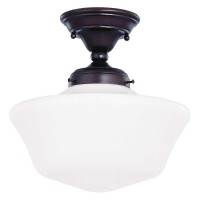 Design Classics 12-Inch Schoolhouse Ceiling Light In Bronze Finish