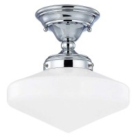 Design Classics 10-Inch Vintage Style Schoolhouse Ceiling Light In Chrome Finish