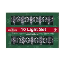 Kurt Adler 10Light Diamond Star Light Set Greenclear