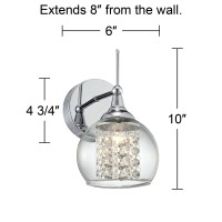 Possini Euro Design Crystal Rainfall Modern Luxury Wall Sconce Chrome Silver Hardwired 6