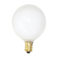 Sunlite 15 Watt G16.5 Globe, Candelabra Base, White