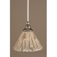 Stem Mini Pendant With Hang Straight Swivel Shown In Chrome Finish With 7 Italian Ice Glass