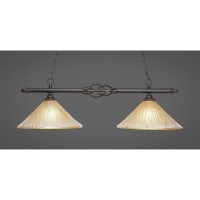 Elegant 2 Light Island Light Shown In Dark Granite Finish With 12