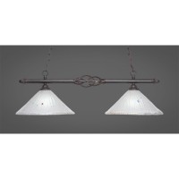 Elegant 2 Light Island Light Shown In Dark Granite Finish With 12