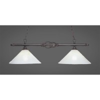 Elegant 2 Light Island Light Shown In Dark Granite Finish With 12