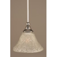 Stem Mini Pendant With Hang Straight Swivel Shown In Chrome Finish With 7 Italian Bubble Glass