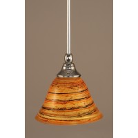 Stem Mini Pendant With Hang Straight Swivel Shown In Chrome Finish With 7 Firre Saturn Glass