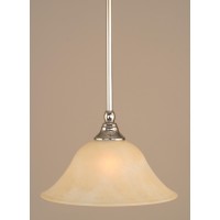 Stem Mini Pendant With Hang Straight Swivel Shown In Chrome Finish With 10 Amber Marble Glass