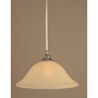 Stem Mini Pendant With Hang Straight Swivel Shown In Chrome Finish With 12 Amber Marble Glass