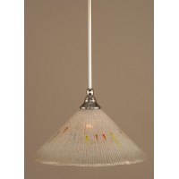 Stem Mini Pendant With Hang Straight Swivel Shown In Chrome Finish With 12 Frosted Crystal Glass