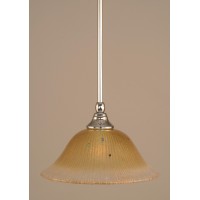 Stem Mini Pendant With Hang Straight Swivel Shown In Chrome Finish With 10 Amber Crystal Glass