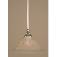 Stem Mini Pendant With Hang Straight Swivel Shown In Chrome Finish With 10 Frosted Crystal Glass