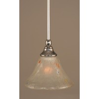 Stem Mini Pendant With Hang Straight Swivel Shown In Chrome Finish With 7 Frosted Crystal Glass