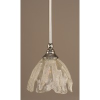 Stem Mini Pendant With Hang Straight Swivel Shown In Chrome Finish With 7 Italian Ice Glass