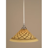 Stem Mini Pendant With Hang Straight Swivel Shown In Chrome Finish With 12 Chocolate Icing Glass