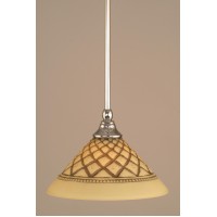 Stem Mini Pendant With Hang Straight Swivel Shown In Chrome Finish With 10 Chocolate Icing Glass