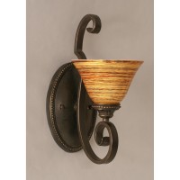 Elegant Wall Sconce Shown In Dark Granite Finish With 7