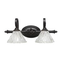 Elegante 2 Light Bath Bar Shown In Dark Granite Finish With 7 Italian Ice Glass