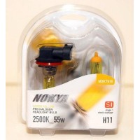 Nokya H11 Arctic Hyper Yellow Stage 1 2500K Halogen Headlight / Fog Light Bulb