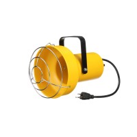 Fostoria Tpi Corporation Dkl-Inc Loading Dock Light Head Assembly - 120V, 300W Max, No Bulb Included, Safety Yellow Housing W/Black Steel Yoke, Guard, On/Off Switch And 14