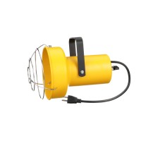 Fostoria Tpi Corporation Dkl-Inc Loading Dock Light Head Assembly - 120V, 300W Max, No Bulb Included, Safety Yellow Housing W/Black Steel Yoke, Guard, On/Off Switch And 14