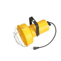 Fostoria Tpi Corporation Dkl-Inc Loading Dock Light Head Assembly - 120V, 300W Max, No Bulb Included, Safety Yellow Housing W/Black Steel Yoke, Guard, On/Off Switch And 14