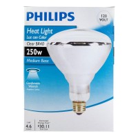 Phillips Br40 Heat Lamp Lightbulb, 250W, Infrared