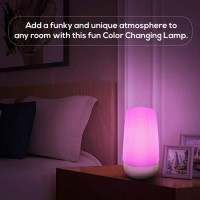 Add a funky and unique atmosphere to any room with this fun color changing lamp Light slowly changes color from pink red yellow Green and blue Great for teenagers and dorm rooms Uses 3 aaa batteries not included measures approximately 6 12 inch tall Comes