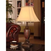 Kings Brand Fabric Shade Table Lamps, Brushed Red Finish, Set Of 2