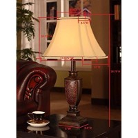 Kings Brand Fabric Shade Table Lamps, Brushed Red Finish, Set Of 2