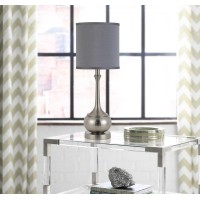 Cal Lighting BO2256TBBS Transitional One Light Table Lamp from Tapron collection in Pewter Nickel Silver finish 1000 inches One Light Table Lamp from the Tapron collection Transitional One Light Table Lamp from Tapron collection in Brushed Steel finish 10