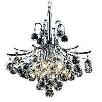 Elegant Lighting 8000D16C/Rc Royal Cut Clear Crystal Toureg 6-Light Crystal Pendant, 16