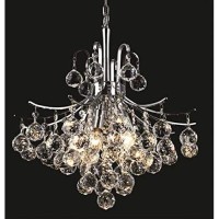 Elegant Lighting 8000D16C/Rc Royal Cut Clear Crystal Toureg 6-Light Crystal Pendant, 16