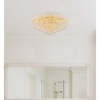 Elegant lighting 1800f24g primo 12light singletier flush mount crystal chandelier finished in gold with clear crystals elegant lighting 1800f24g features base finish gold with clear crystal choose from royal cut elegant cut Swarovski Spectra or Swarovski 