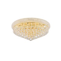 Elegant lighting 1800f24g primo 12light singletier flush mount crystal chandelier finished in gold with clear crystals elegant lighting 1800f24g features base finish gold with clear crystal choose from royal cut elegant cut Swarovski Spectra or Swarovski 