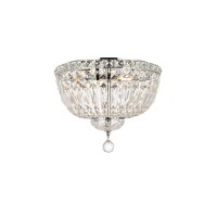 2528 Tranquil Collection Flush Mount D14In H9In Lt:4 Chrome Finish (Royal Cut Crystals)