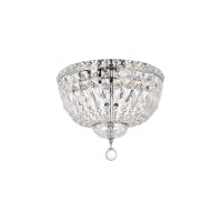 2528 Tranquil Collection Flush Mount D14In H9In Lt:4 Chrome Finish (Royal Cut Crystals)