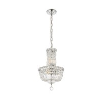 2528 Tranquil Collection Hanging Fixture D12In H16In Lt:6 Chrome Finish (Royal Cut Crystals)