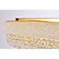 Elegant Lighting 1800F36SG Primo 18Light SingleTier Flush Mount Crystal Chandelier Finished in Gold with Clear Crystals Elegant Lighting 1800F36SG Features Base Finish Gold with Clear Crystal Choose from Royal Cut Elegant Cut Swarovski Spectra or Swarovsk