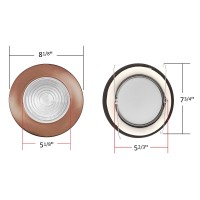 Nicor Lighting 6 Inch Bronze Recessed Shower Trim With Glass Fresnel Lens 17502Bz